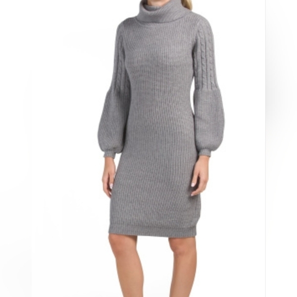 Nanette Lepore Dresses & Skirts - Nanette Lepore Cowl Neck Sweater Dress Gray Size M